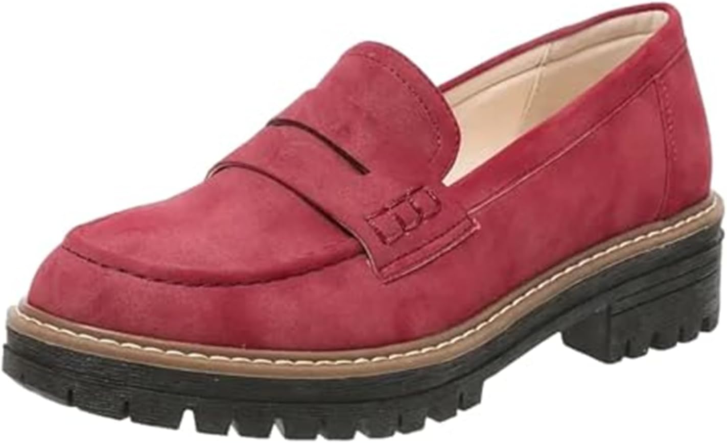 

Женские лоферы KAJXZ на платформе, массивные пенни-лоферы, удобные нарядные туфли на платформе, повседневные лоферы без шнурков, модные милые офисные туфли, красный