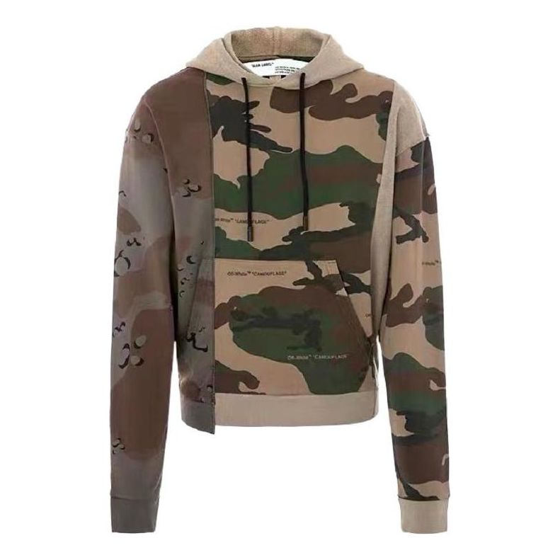 

Худи Men's Off-White Splicing Long Sleeves Camouflage