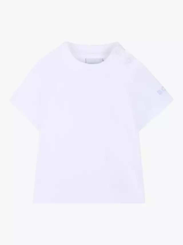 Детский комплект: футболка и полосатый короткий комбинезон HUGO BOSS, Pale Blue — фото 2