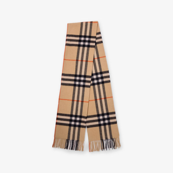 

Гигантский шарф из кашемира в клетку Burberry, желтый