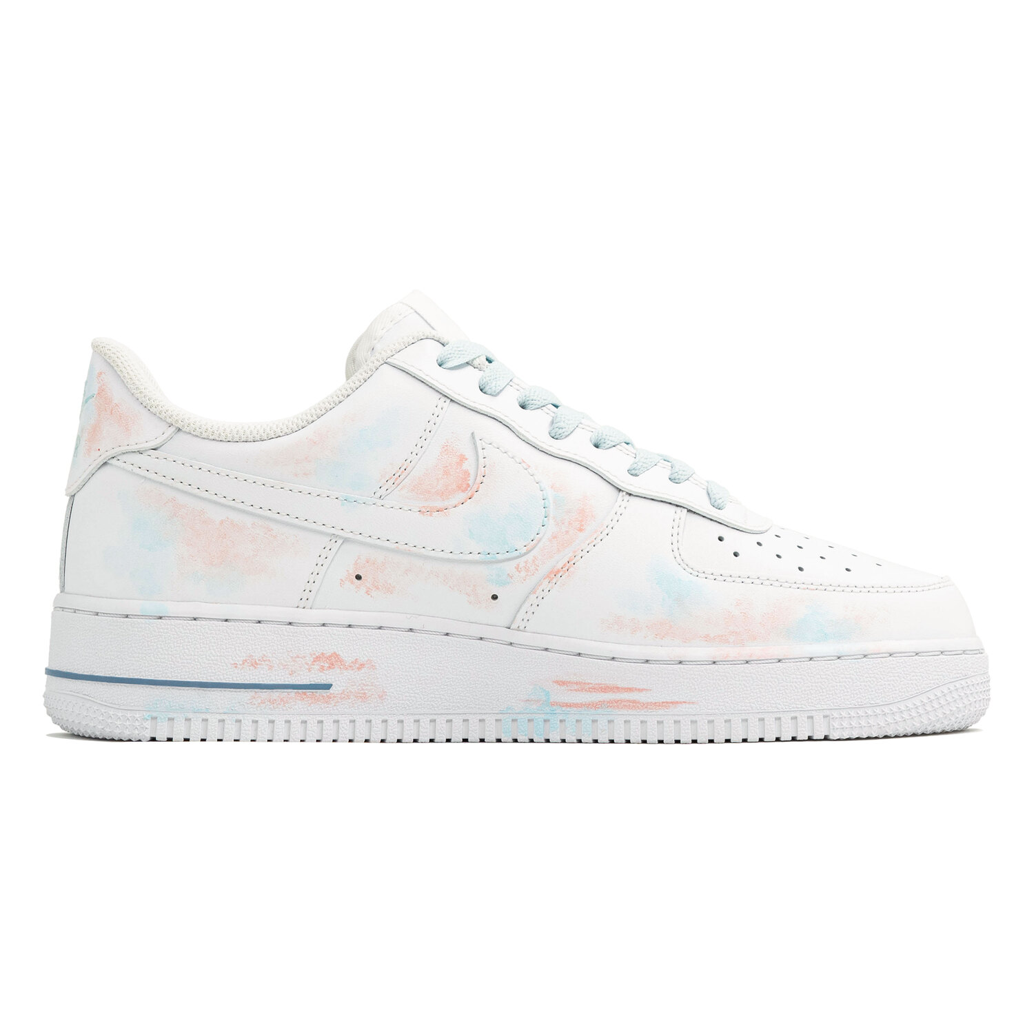 Кроссовки Air Force 1 Kaleidoscope Island, Love Island, Timeless Shopping Bag, устойчивые к истиранию и скольжению, низкие Nike, синий розовый белый — фото 4