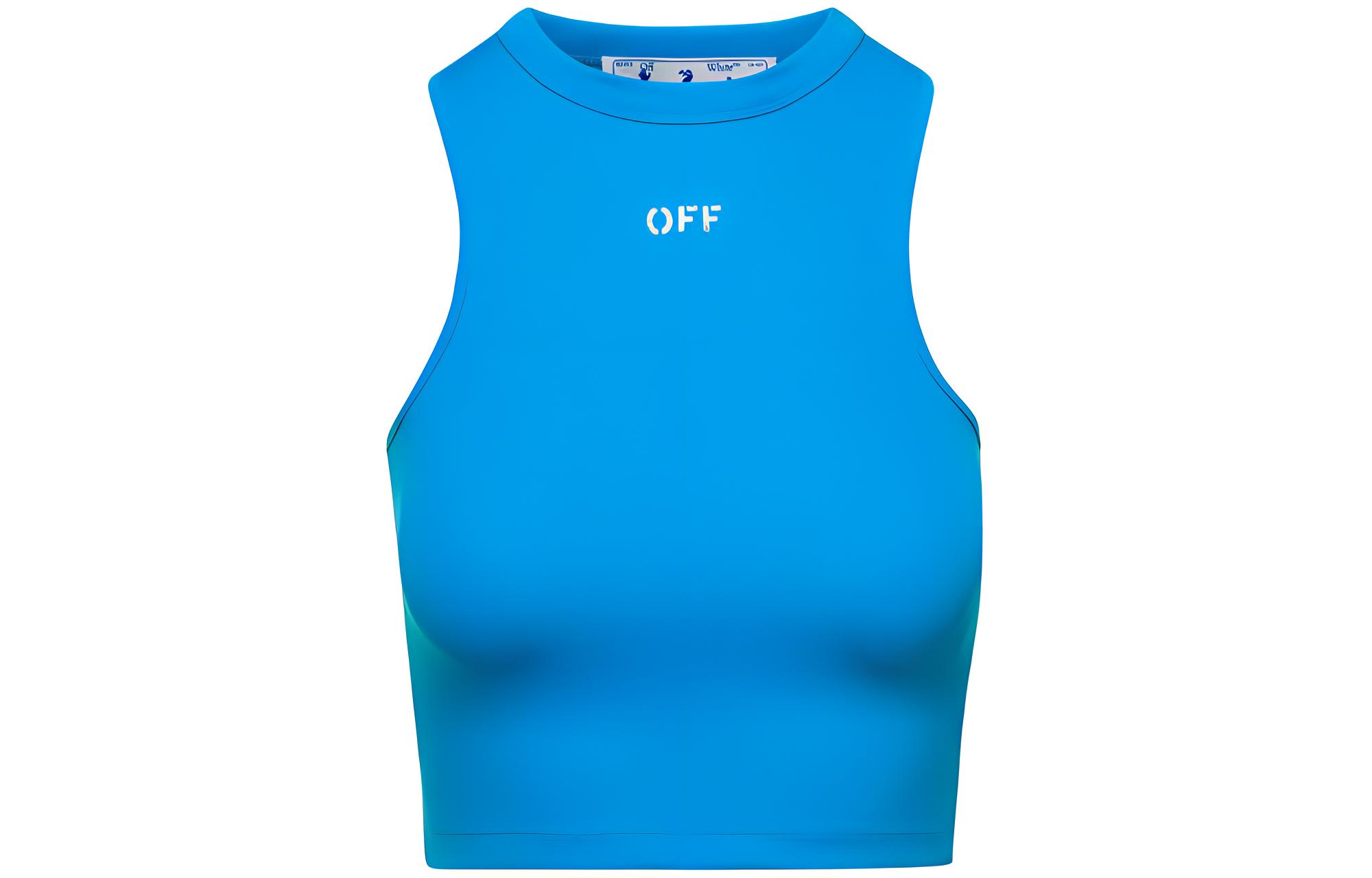 

Off-White Укороченный топ OFF WHITE с логотипом гребной команды, бирюзовый