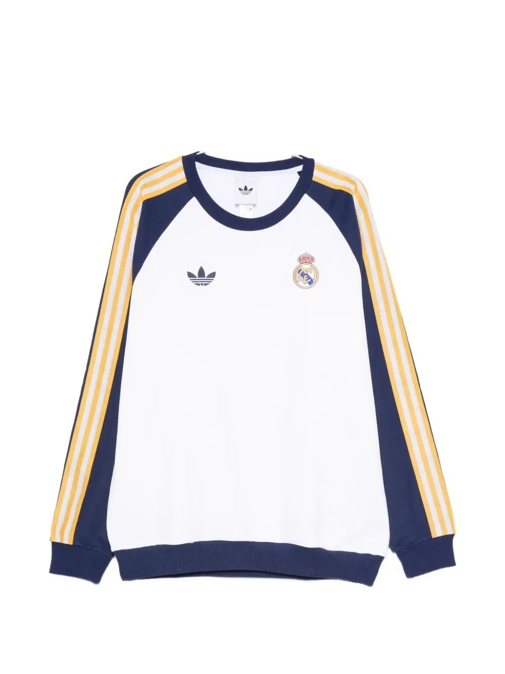 Свитшот Real OG с рукавами реглан в полоску Adidas, белый