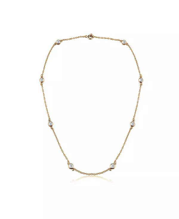 

Ожерелье из стерлингового серебра с прозрачными кубическими цирконами Genevive, gold