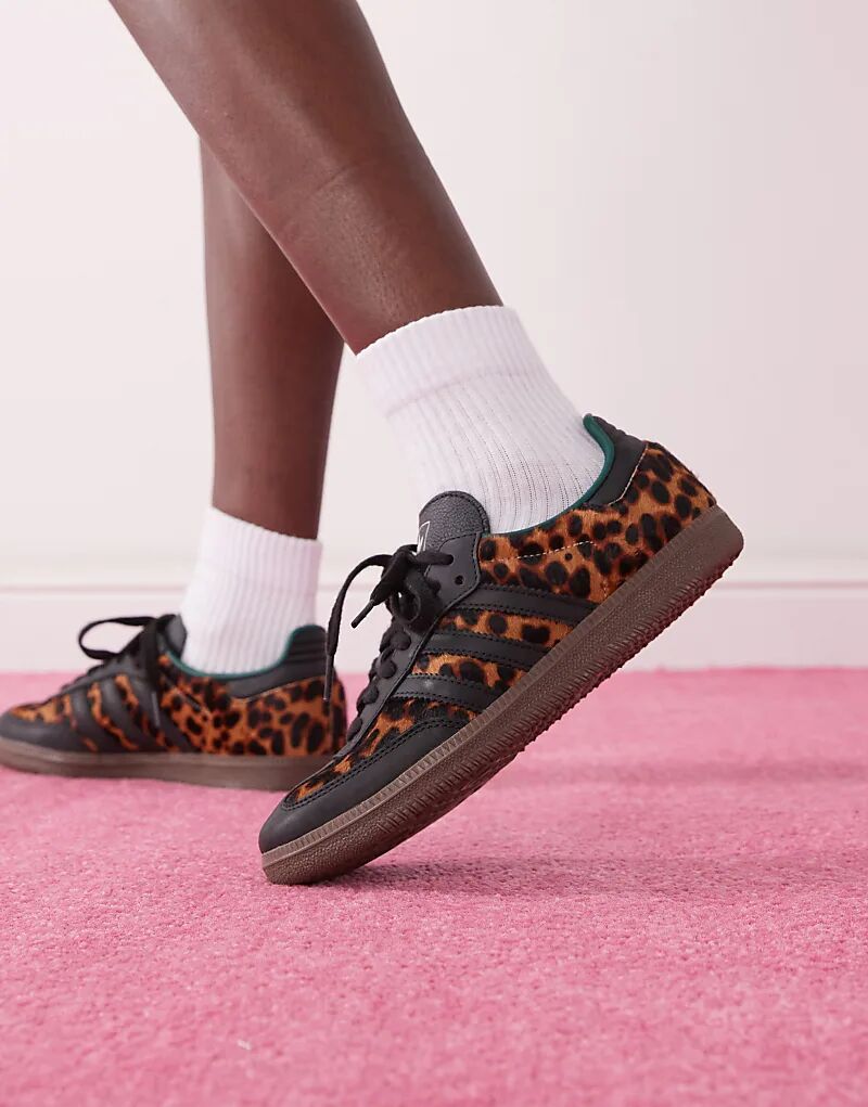 

adidas Originals – Samba OG – Кроссовки с леопардовым принтом и черного цвета