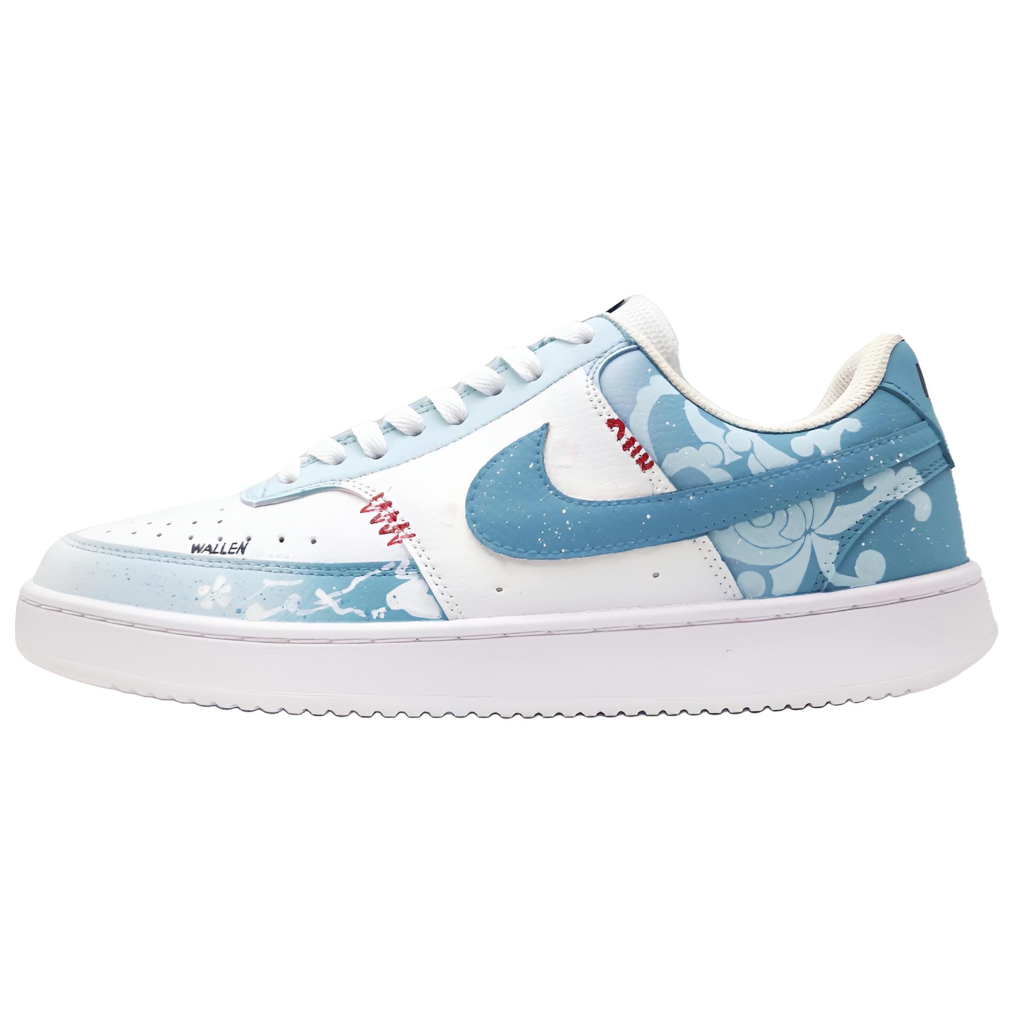 

Nike Кроссовки для скейтбординга Court Vision 1 Celadon Dawn, износостойкие, низкие, мужские, цвет белый, синий