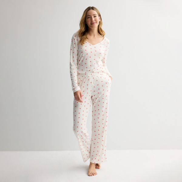 

Женские пижамные штаны с пуантами Sonoma Goods For Life, цвет ivory floral