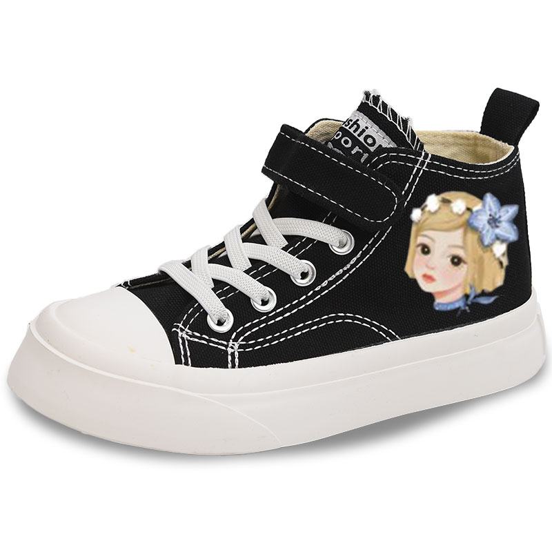 Детские кроссовки Mid-Top Canvas с антиударной амортизацией и дышащим верхом Budding, черный — фото 4