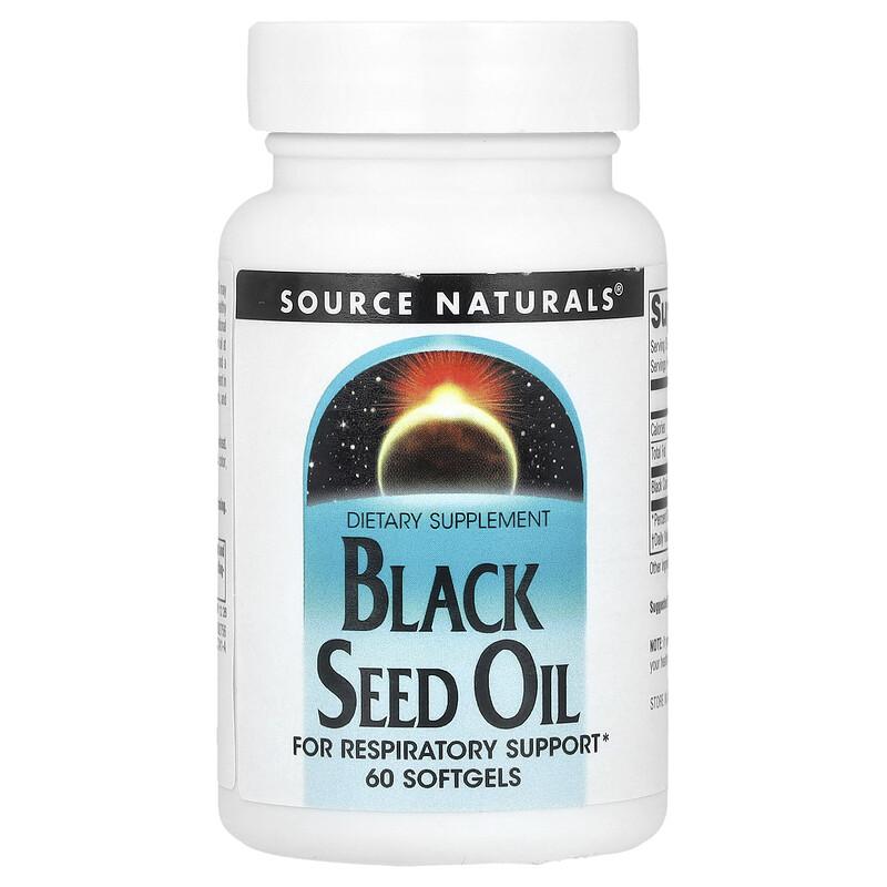 

Source Naturals, Масло черного тмина, 60 мягких таблеток