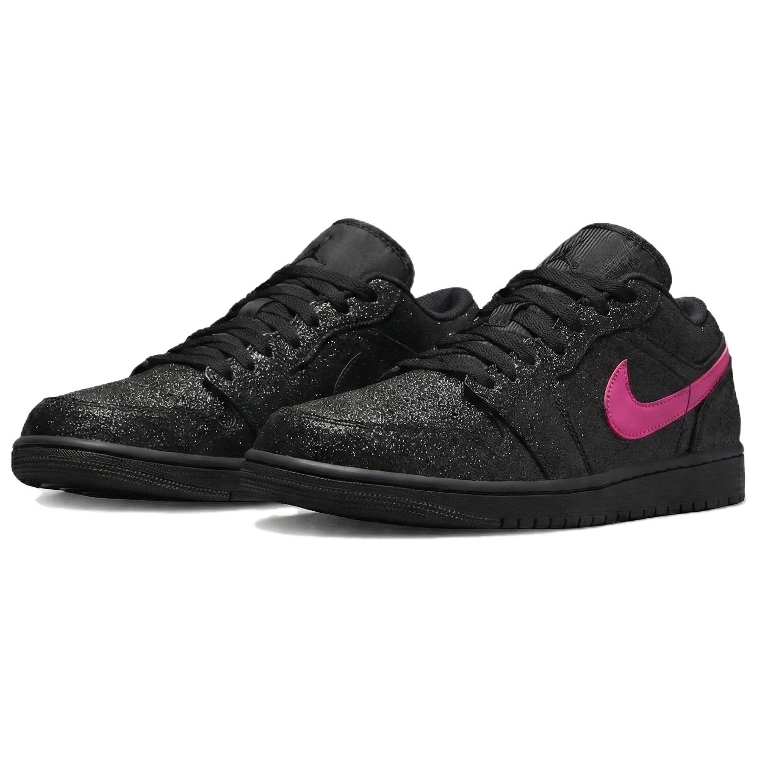 Jordan Air 1 Vintage баскетбольные кроссовки Unisex черные розовые — фото 4