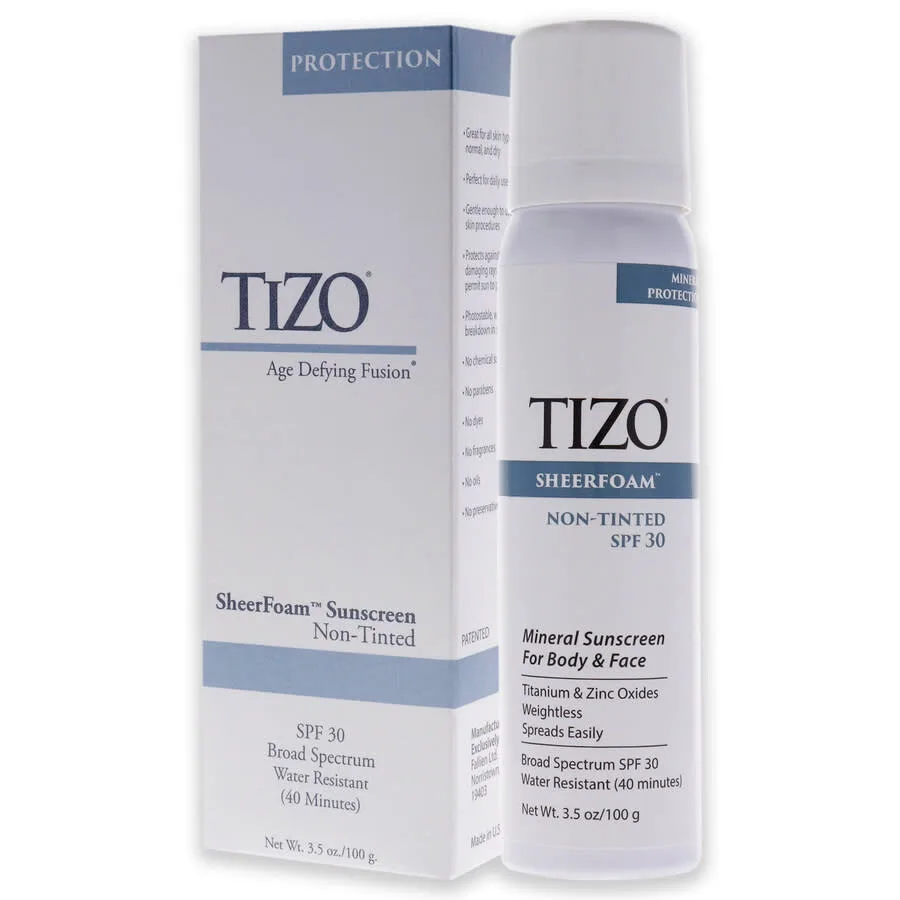 Солнцезащитный крем для тела и лица SheerFoam без тонировки SPF 30 от Tizo для мужчин и женщин - 3,5 унции — фото 4