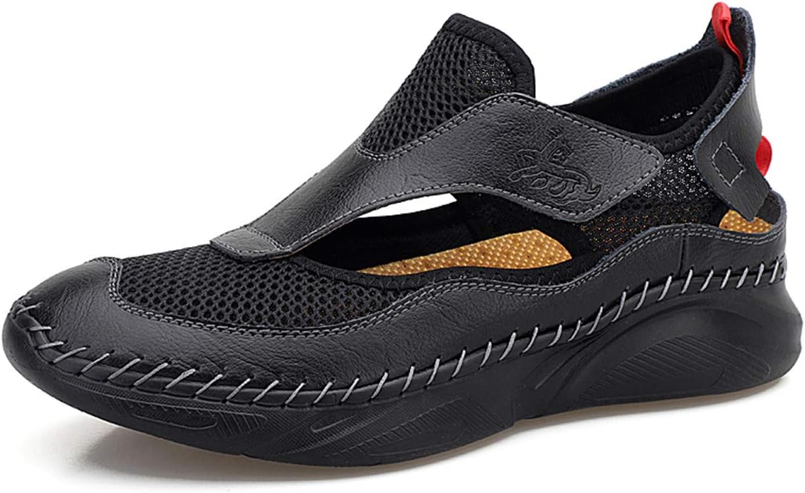 

Мужские закрытые сандалии для пеших прогулок Gospt, дышащие пляжные шлепанцы, обувь рыбака, черный