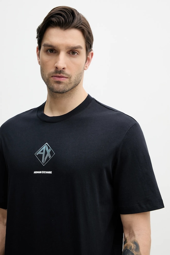 

Хлопковая футболка Armani Exchange, темно-синий
