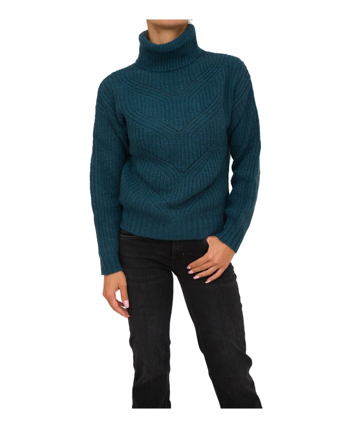 

Свитер с высоким воротником цвета нефтяной резины Guess, синий