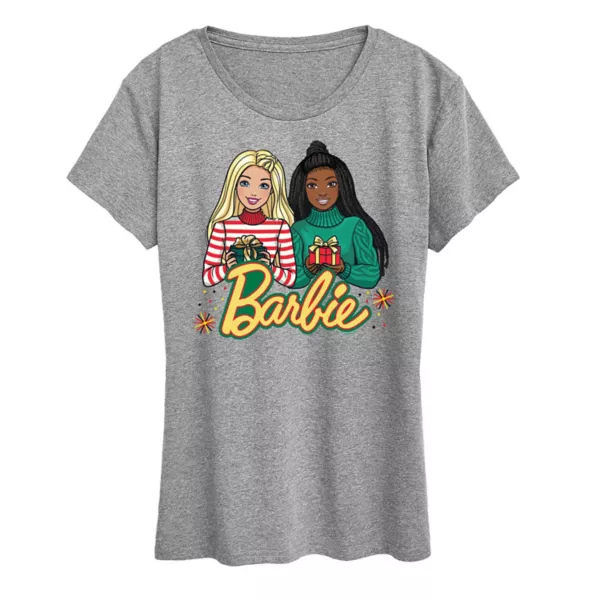 

Женская футболка с рисунком кванзы Barbie, серый