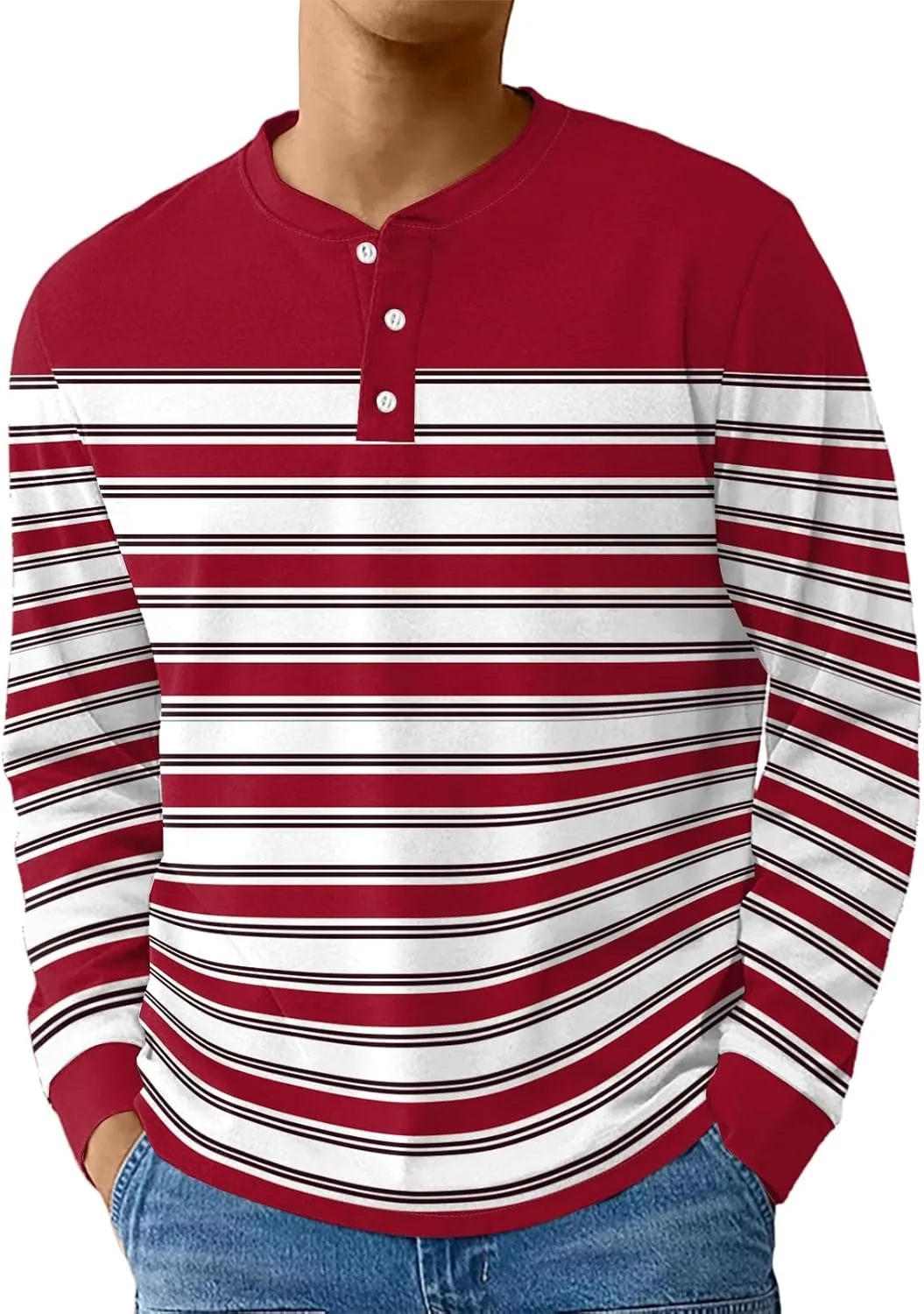 

Хенли с длинным рукавом и тремя пуговицами