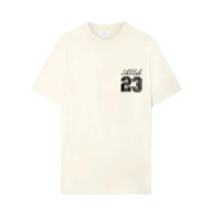 

Футболка Off-White 23 Logo Slim Short-Sleeve 'Angora/Black', черный