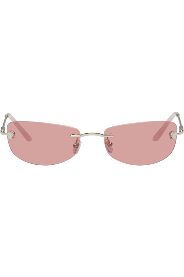 

Versace Розовые солнцезащитные очки с подиума