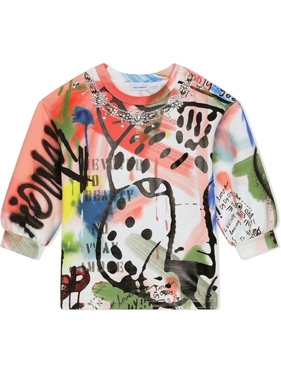 

Футболка с принтом граффити Dolce & Gabbana Kids, белый