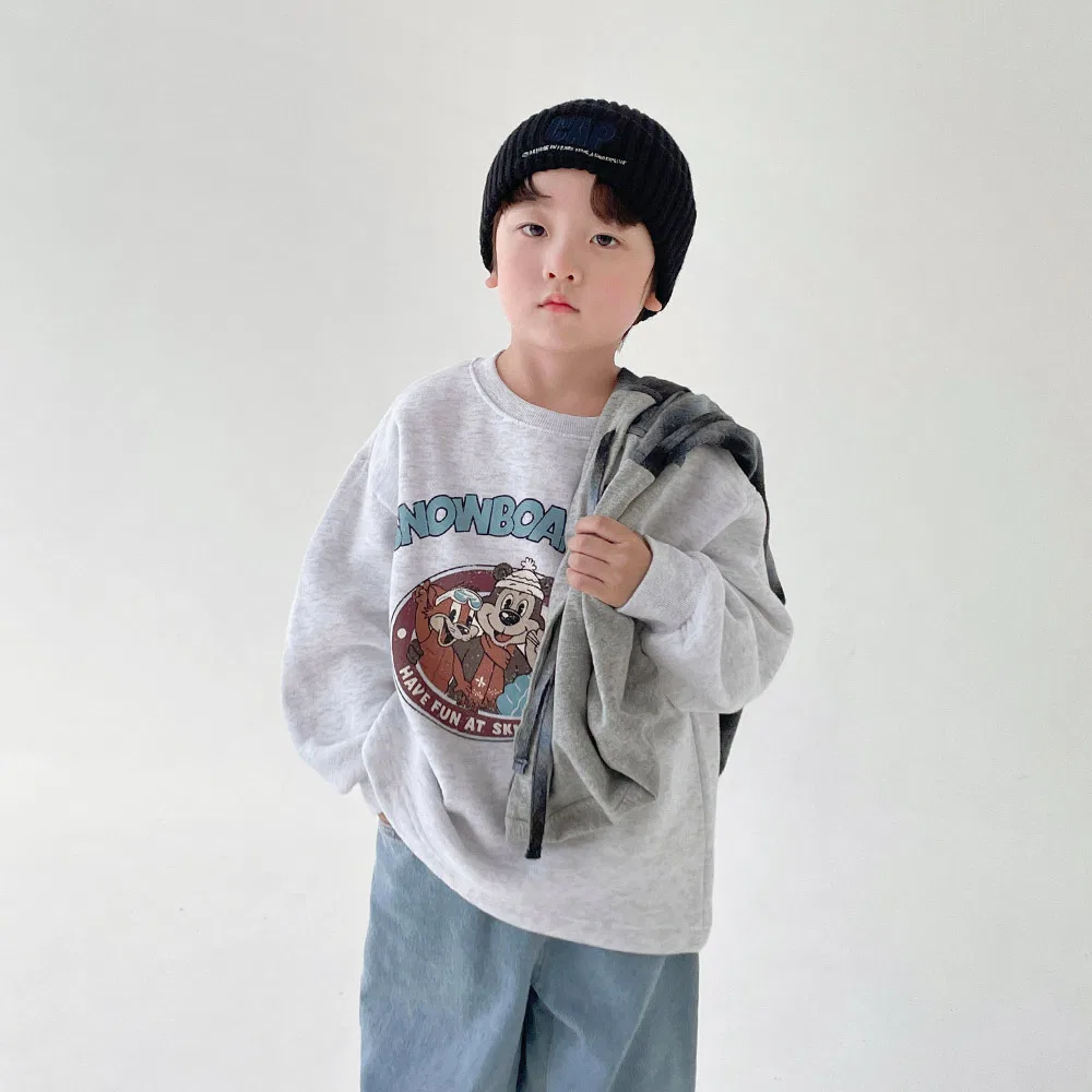 Флисовая кофта Animal Friends Man-to-Man BERRYCLOSET, оверсайз, светло-серый