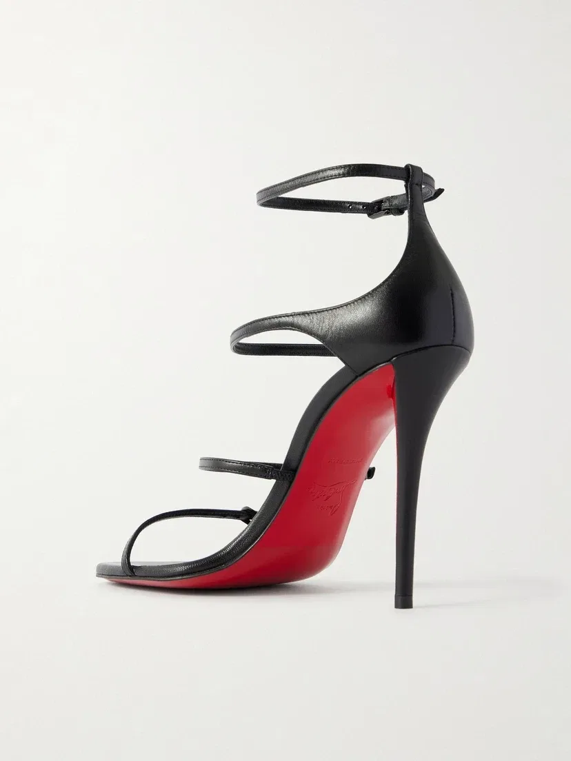 Millennium кожаные босоножки с пряжками Christian Louboutin, черный — фото 3