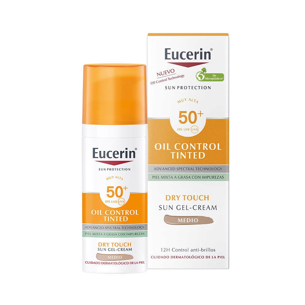 Солнцезащитный крем sonnenschutz-öl-dry-touch-gel-creme-farbton spf50+ Eucerin, объем 50 мл — фото 2