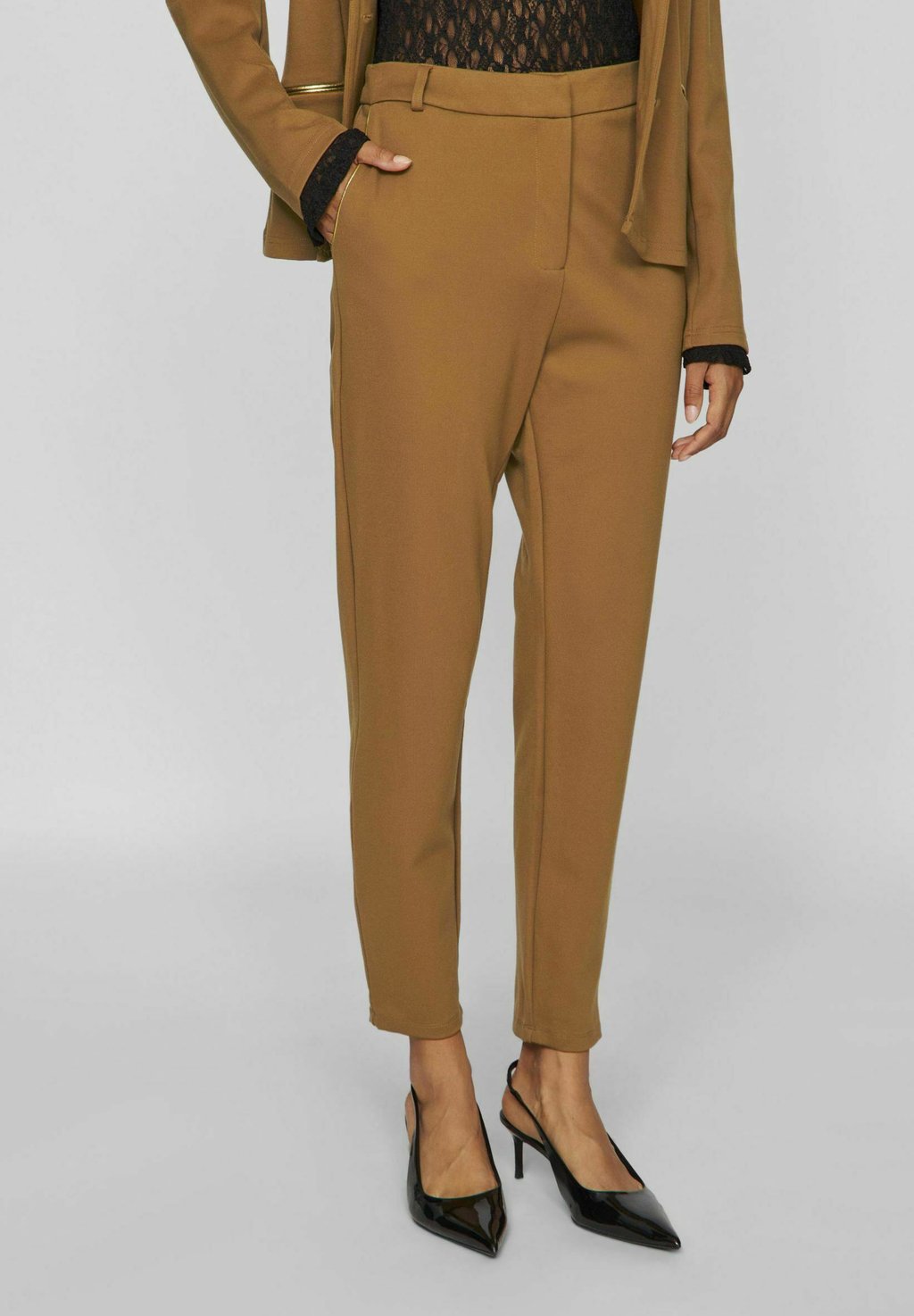 

Брюки HIGH WAIST VILA, коричневый