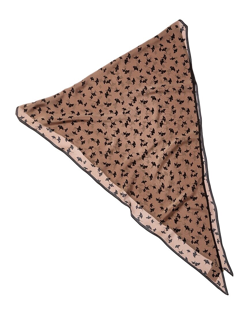 

Шелковый шарф Chloé, бежевый