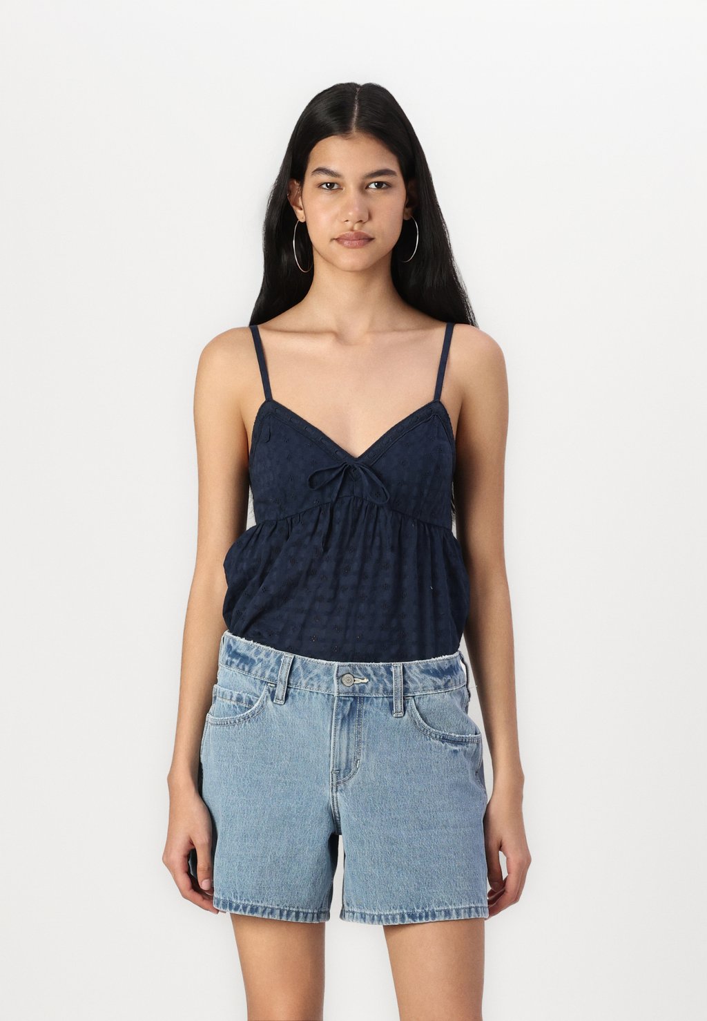 

Топ PASSEMENTRIE BARE BABYDOLL Hollister Co., темно-синий
