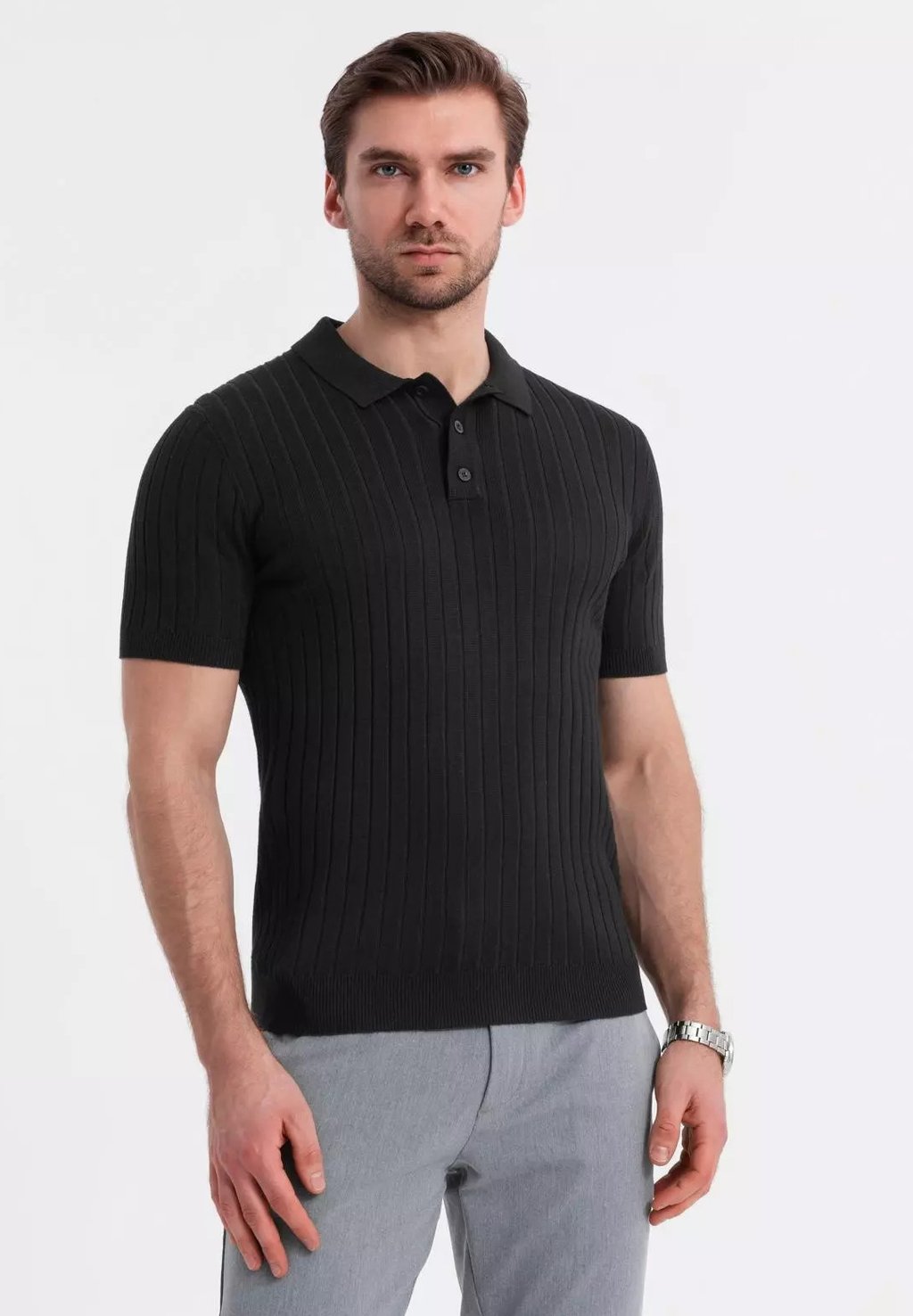 

Поло SLIM FIT POSS Ombre, черный