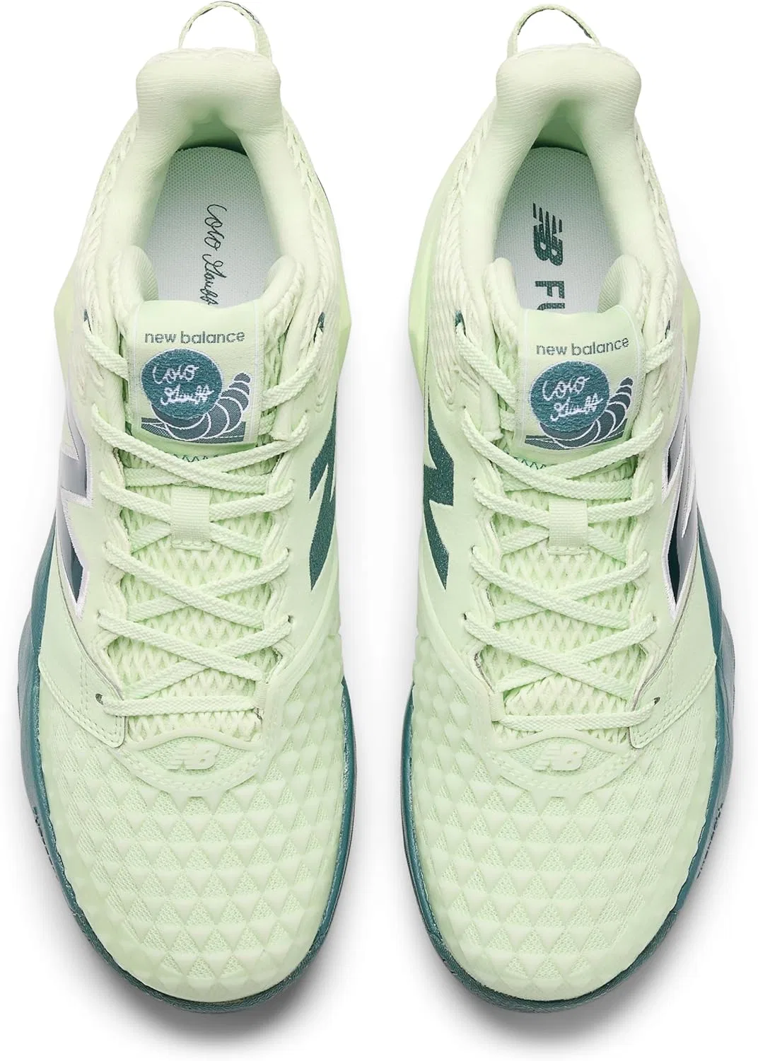 Кроссовки теннисные New Balance Coco CG2, цвет Melon Water/New Spruce/Gum — фото 4