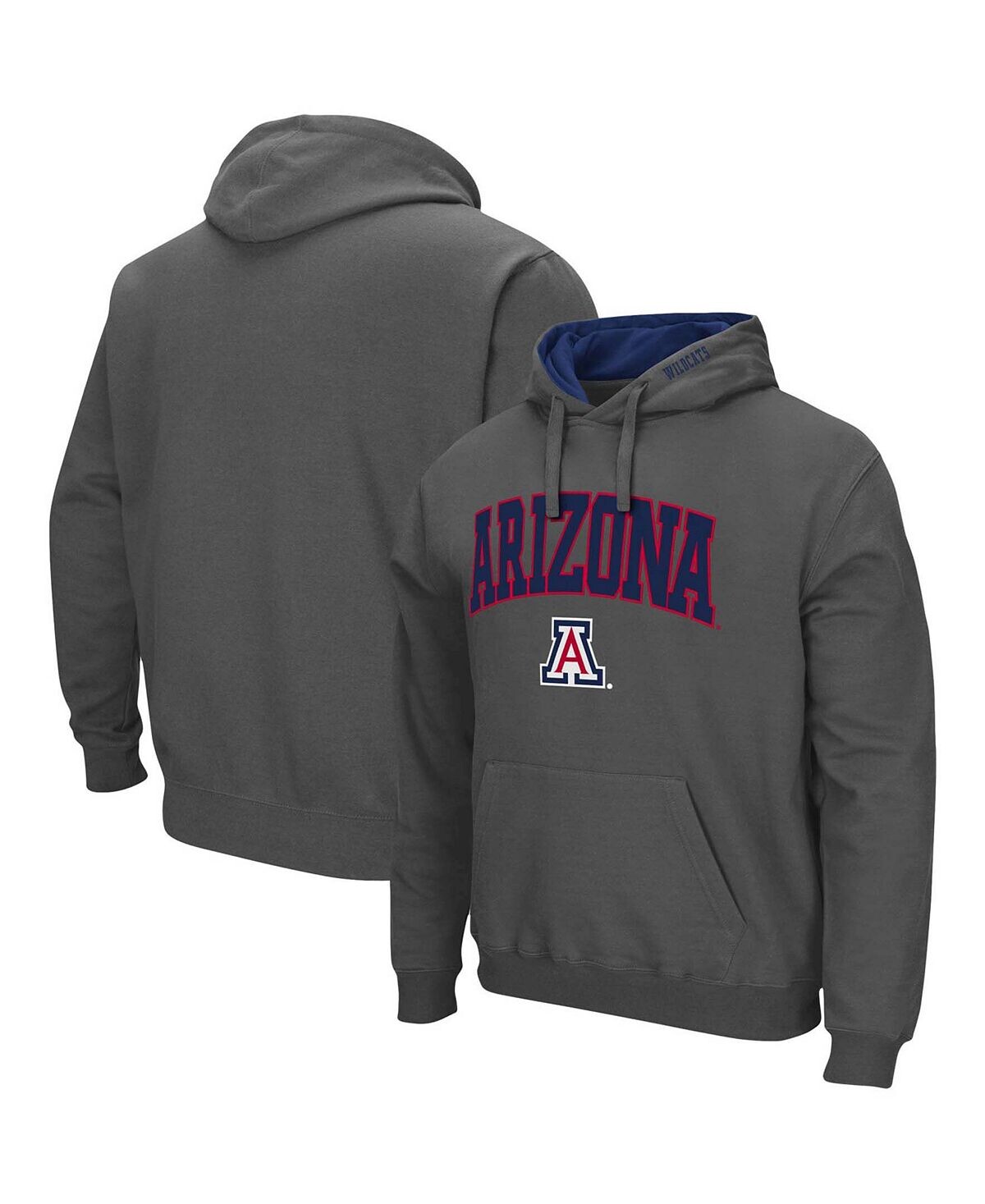 

Мужской темно-серый пуловер с капюшоном Arizona Wildcats Arch Logo 3.0 Colosseum