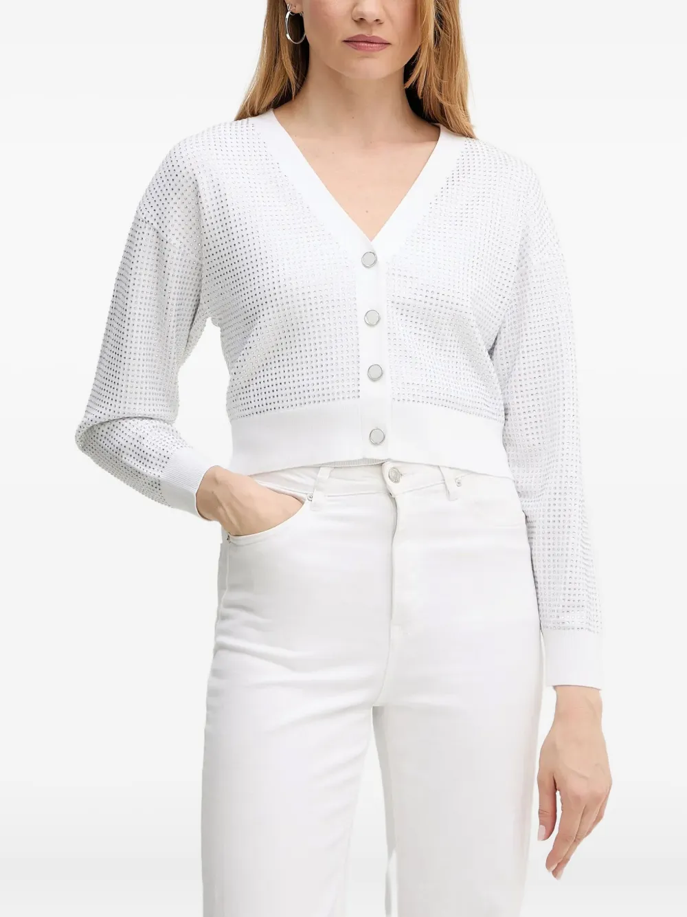 

Кардиган рыхлой вязки GUESS USA, белый