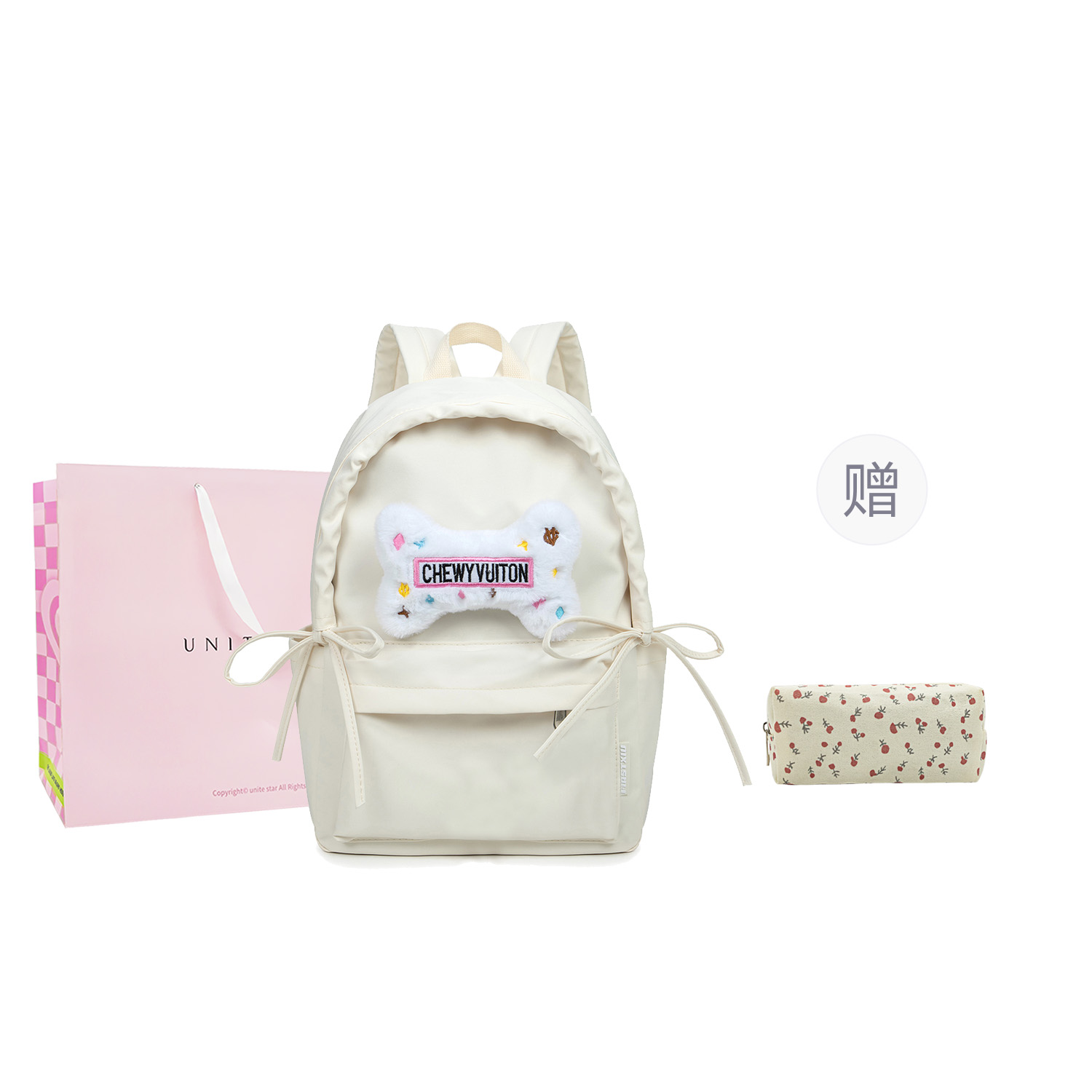 

UNITE STAR Нейлоновый рюкзак женский черный желтый розовый синий бежевый, Ecru