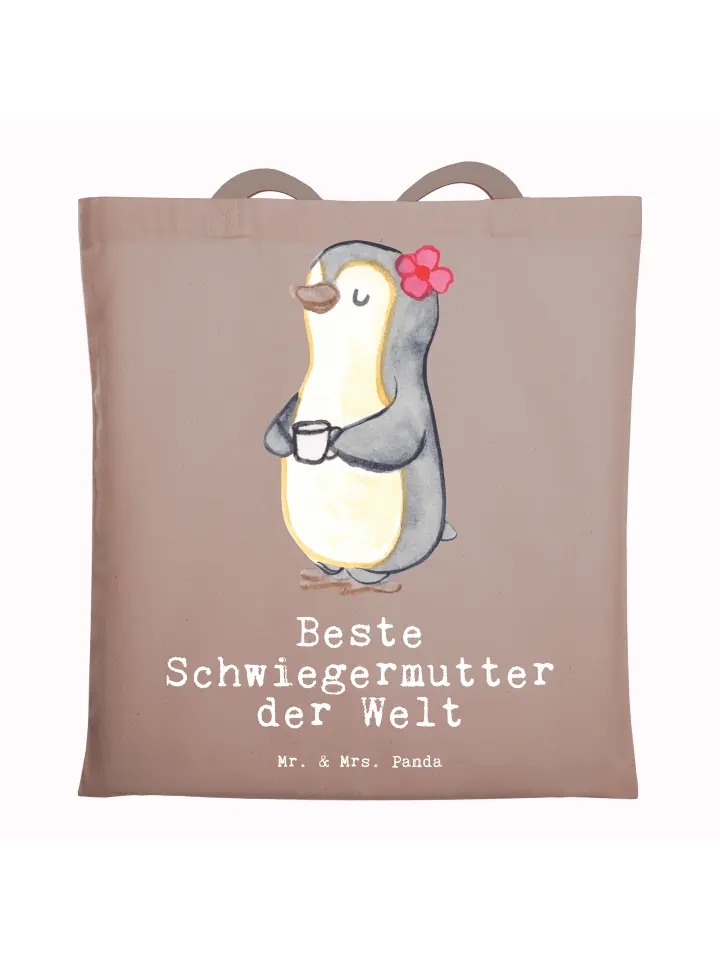 

Сумка для переноски Mr & Mrs Panda Pinguin Beste Schwiegermutter der W, пастельно-коричневый