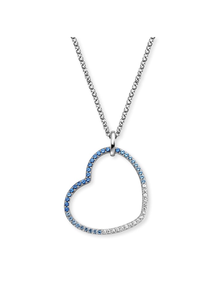 

Engelsrufer Серебряное колье в форме сердца синего цвета с кубическим цирконием, 42-50 см