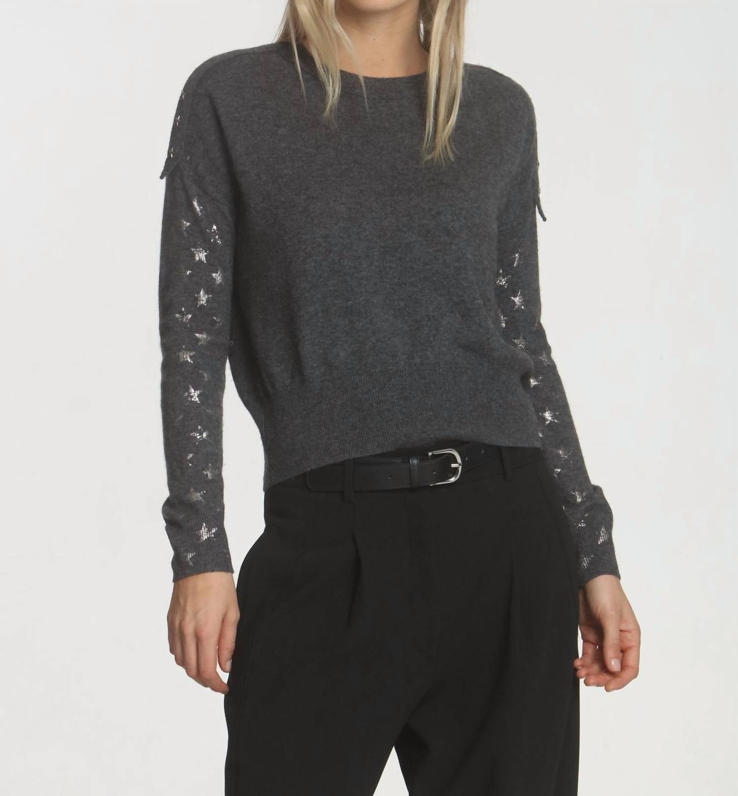

Женский топ Zoe Star с пайетками, цвет древесный уголь LABEL+thread, Charcoal