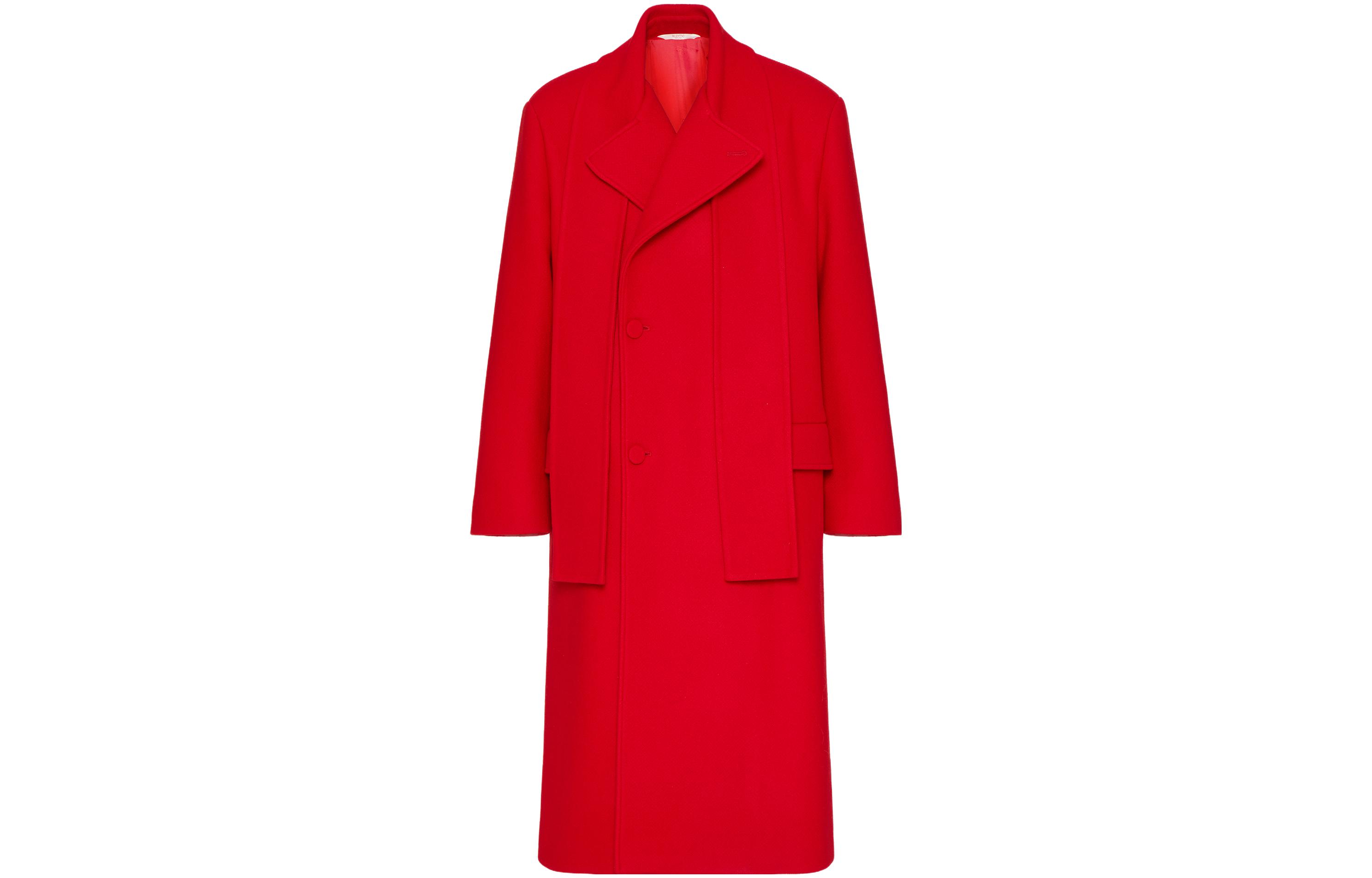 

Valentino Двубортное пальто с прямым подолом, Red