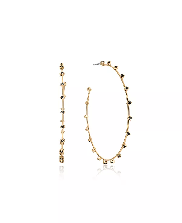 

Простые серьги-кольца с искрящимся кристаллом, покрытые 18-каратным золотом Ettika, black