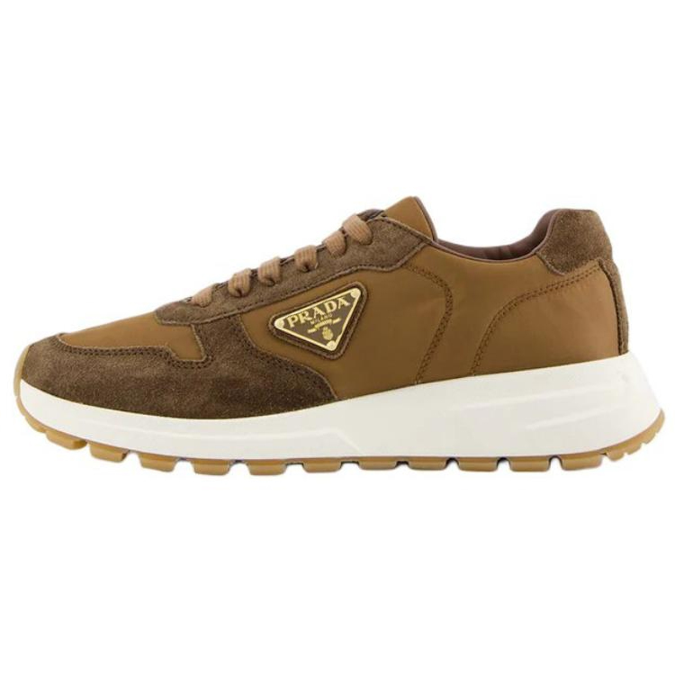 

Re Nylon Кроссовки мужские низкие повседневные коричневые PRADA