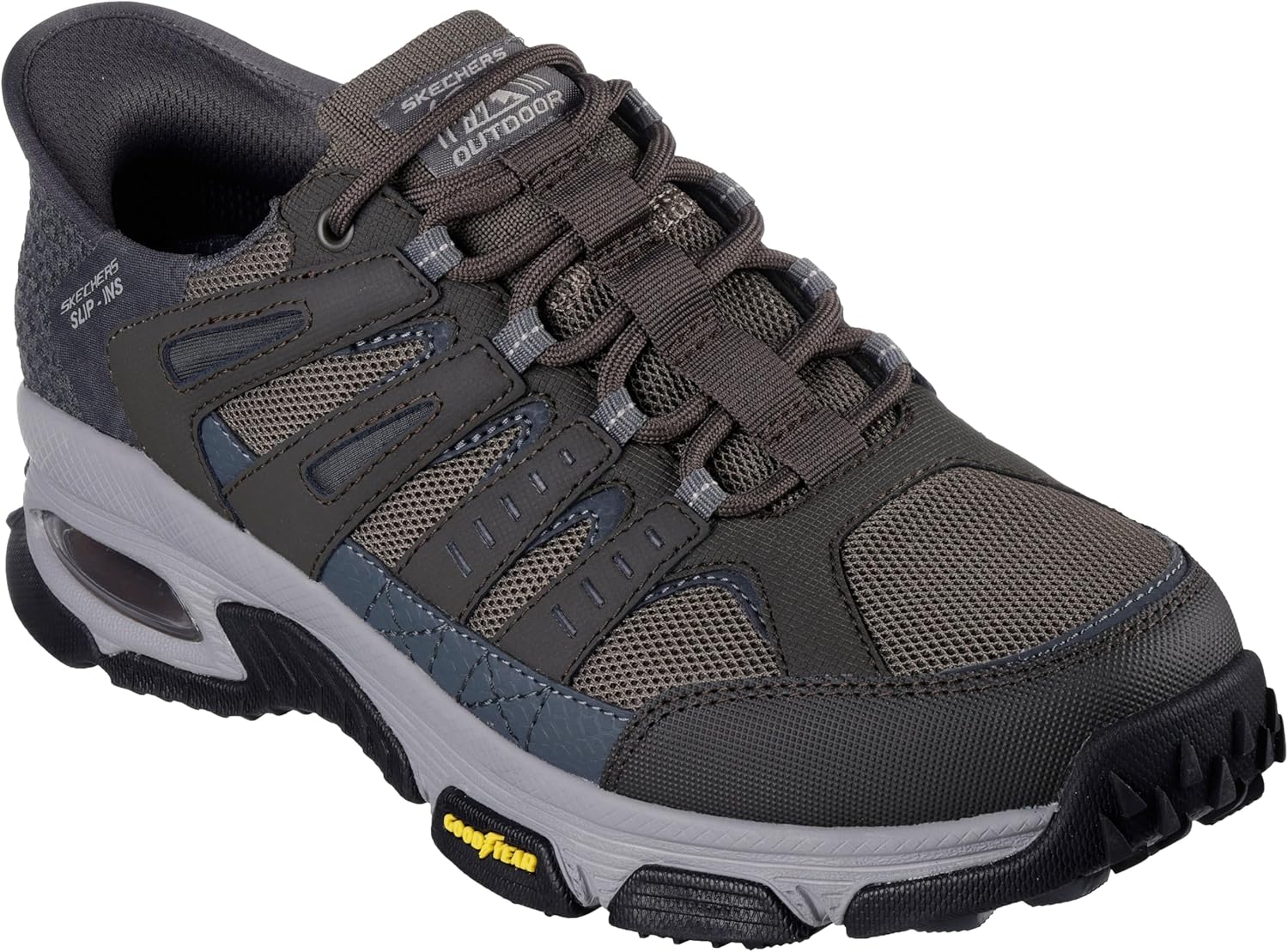 Мужские кроссовки Skechers Skech-air Envoy Emissary без шнурков, коричневый/серый — фото 4