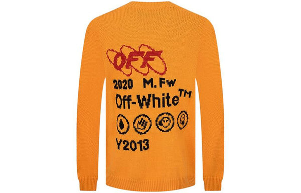 Свитер industrial y013 knit crewneck tee 'yellow' Off-White, желтый — фото 2