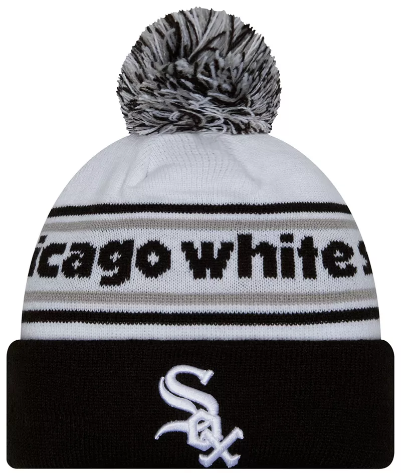 

Вязаная шапка New Era для взрослых Chicago White Sox с черной полосой и манжетами