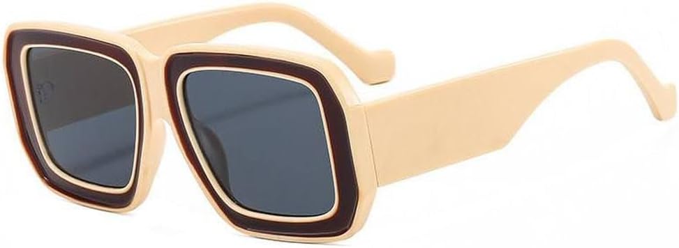 

Солнцезащитные очки для женщин 2027 года, увеличенного размера, с индивидуальным дизайном, модные женские очки, красные очки в стиле ретро, ​​бежево-серые MTZJH, One Color