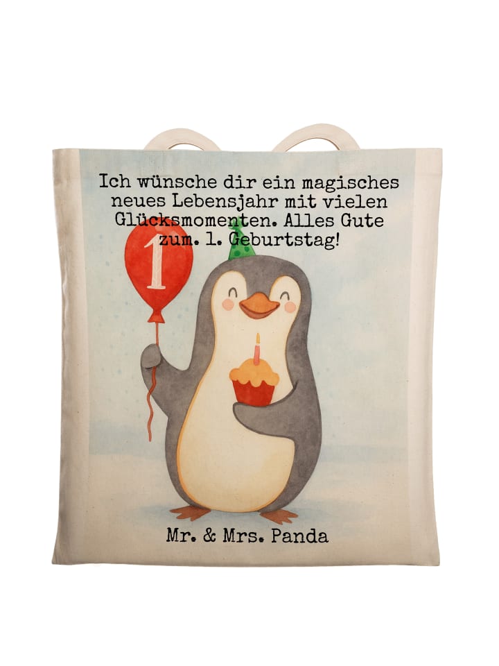 

Mr. & Mrs. Panda Сумка для первого дня рождения, с воздушным шариком в виде пингвина... белого цвета