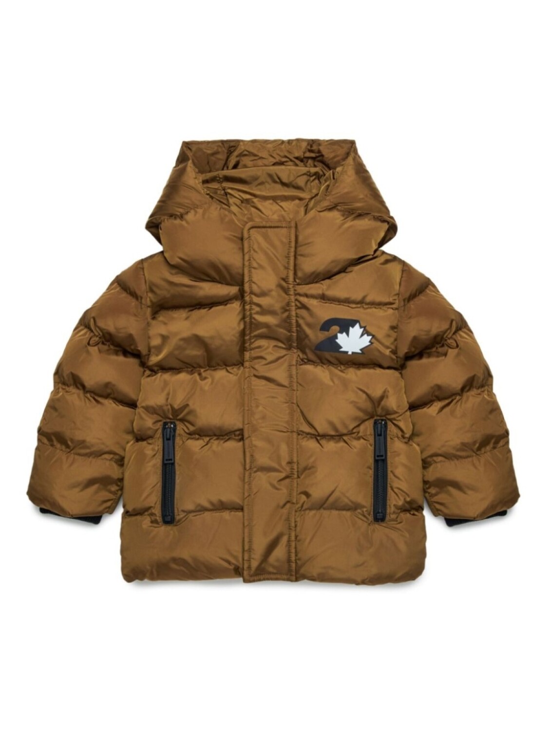 

DSQUARED2 KIDS куртка с логотипом и утеплителем, коричневый