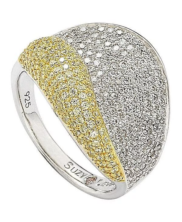 

Кольцо Suzy Levian из стерлингового серебра с волнистым паве из кубических цирконий Suzy Levian New York, silver