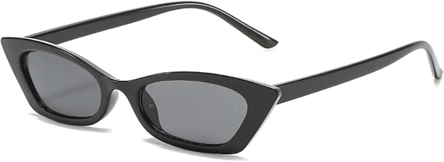 

Винтажные солнцезащитные очки «кошачий глаз» в маленькой оправе, модные и классические, для лета и путешествий, с защитой от УФ-излучения UV400 TKKTLLT, Black Gray