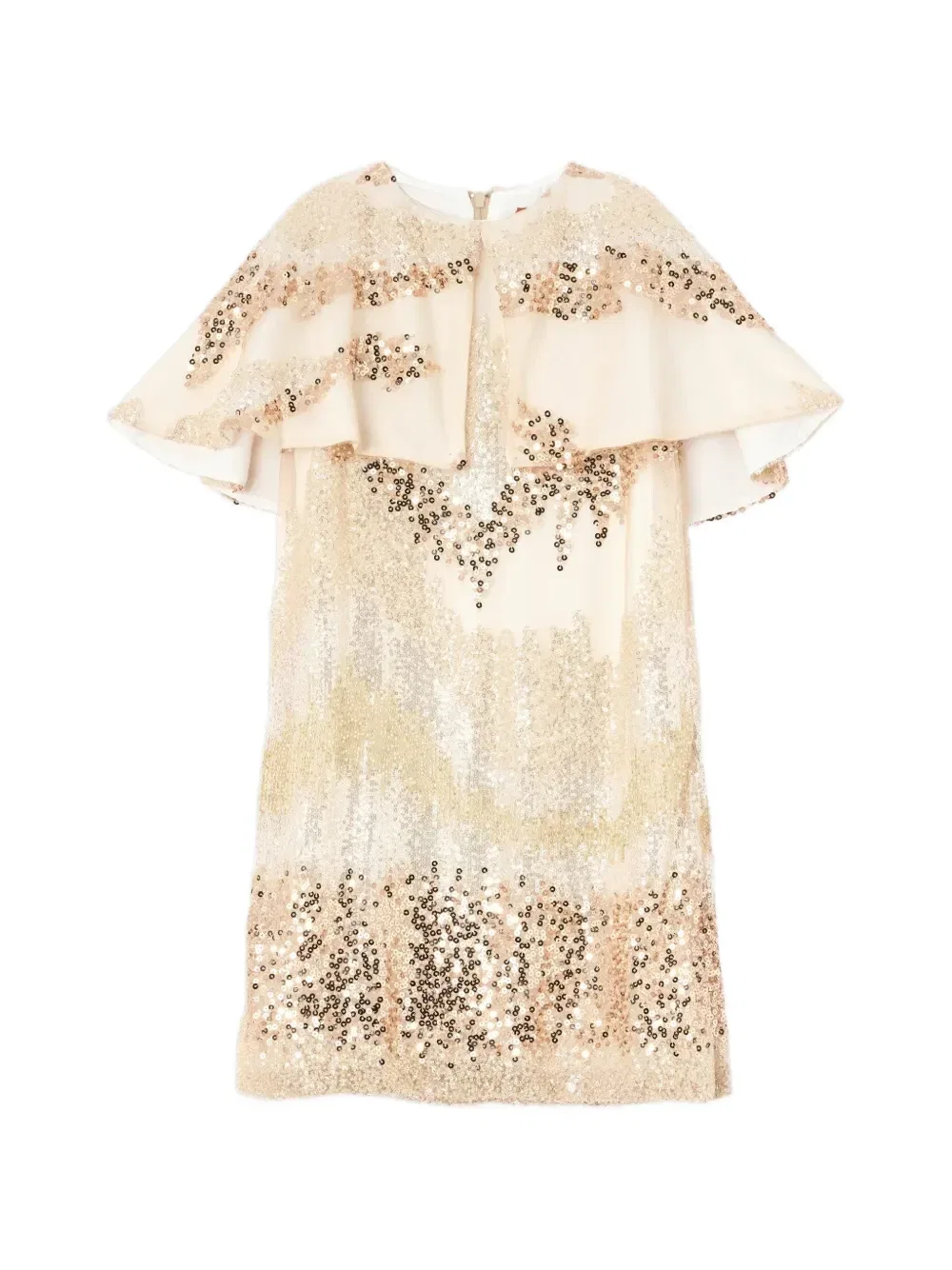 Платье кейп-крой, расшитое блестками Missoni Kids, розовый