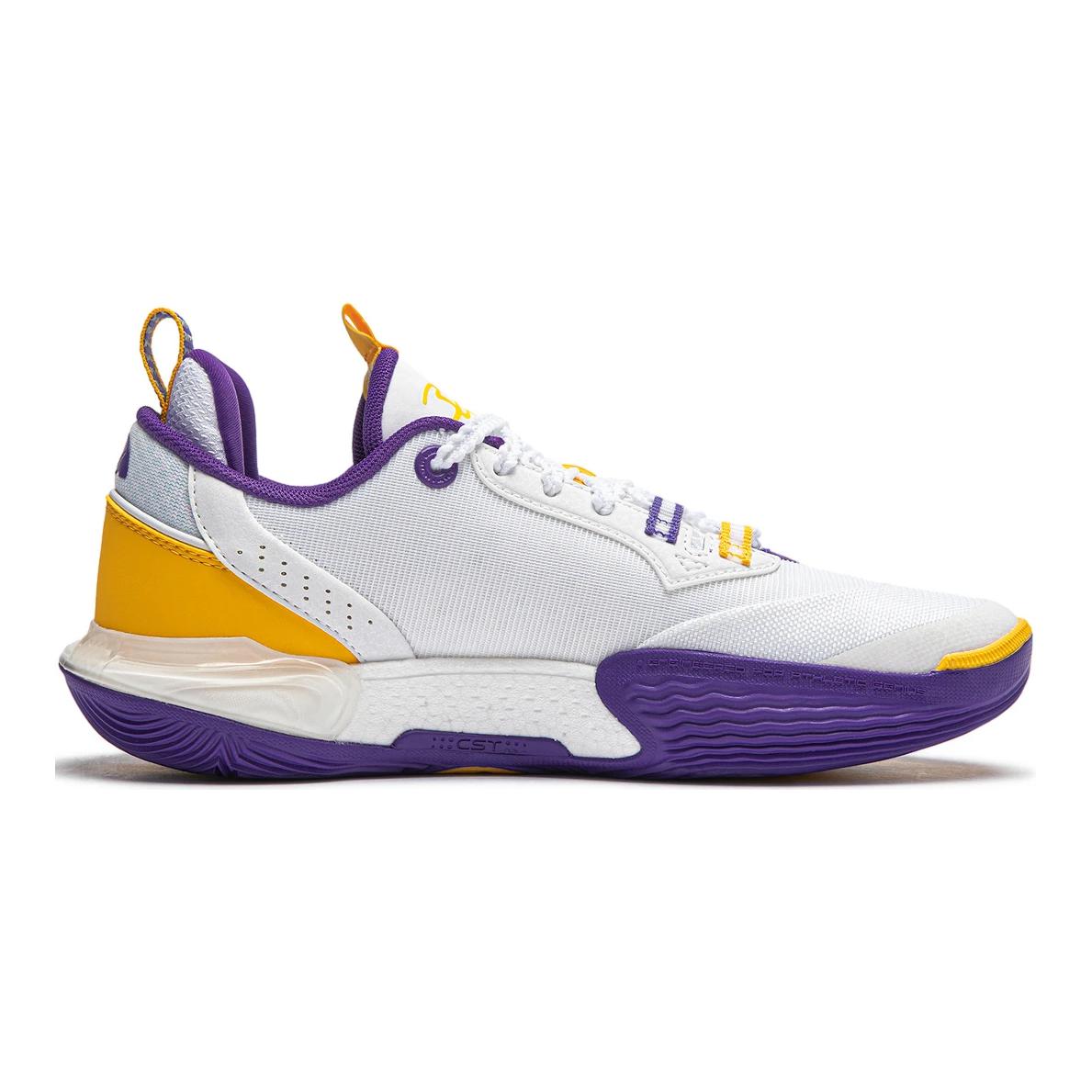 LINING YOUNG All City 12 Low Top детские баскетбольные кроссовки белый желтый — фото 4